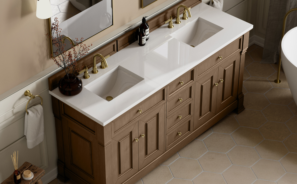 Vanity on display at Tudor Floors & More Kiba Studios