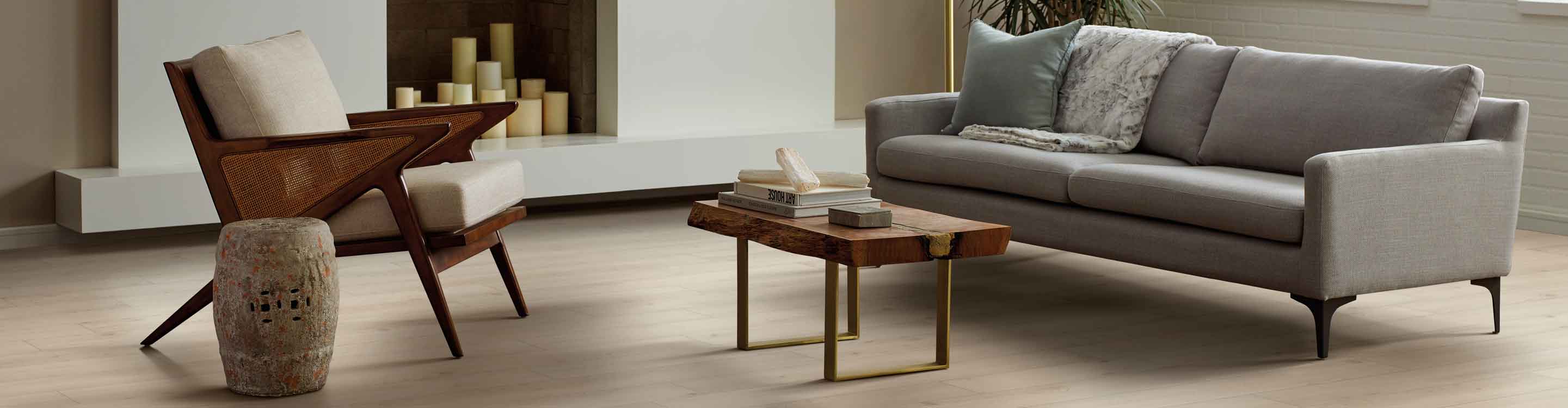 light wood look vinyl flooring in living room